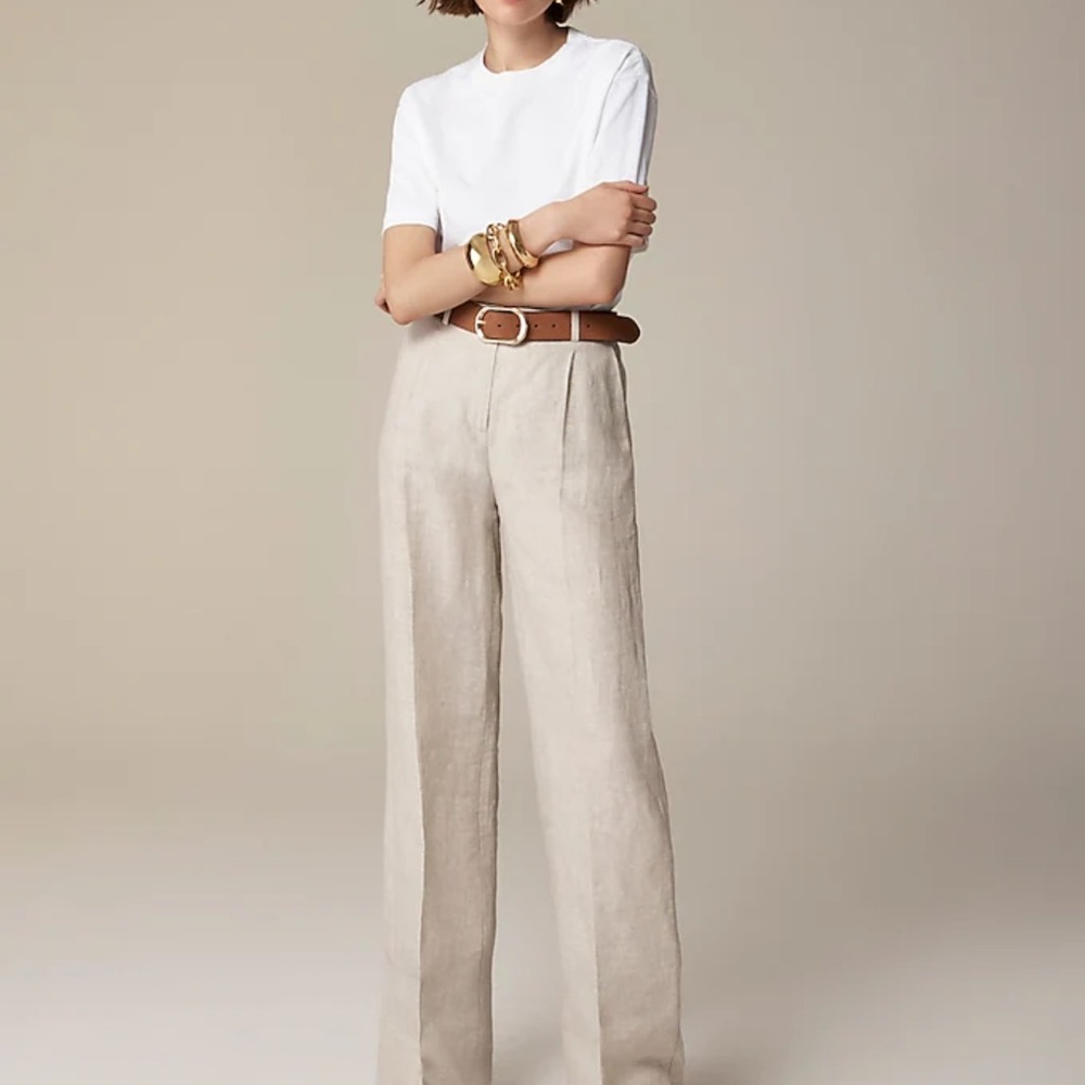 J.Crew Wide-Leg Pants in Linen